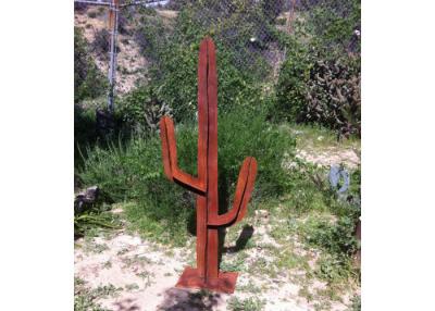 China Amazing Design Corten Steel Sculpture Outdoor Garden Flowers Cactus Sculpture for sale