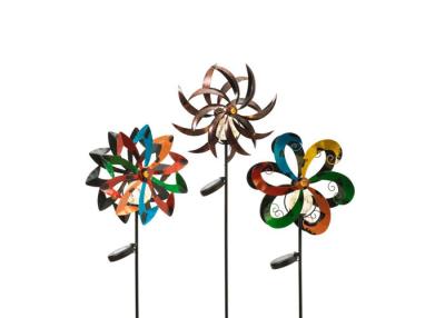 China Outdoor Stainless Steel Garden Sculptures Colorful Spinner Kinetic Wind Sculpture for sale