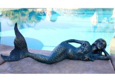 China Casting Metal Bronze Mermaid Sculpture Modern Outdoor Pool Decoration for sale