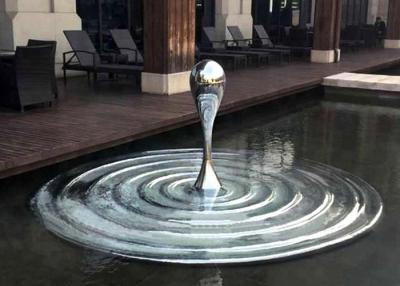 China Custom Size Art Modern Stainless Steel Sculpture Water Drop For Water Pool for sale
