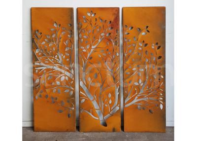 China Reliable Outdoor Metal Sculpture Wall Art Rusty Corten Steel Screens / Panels for sale