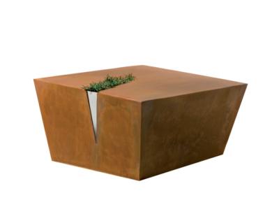 China Outside Rusty Coffee Table Metal Garden Sculptures Corten Steel Various Color for sale