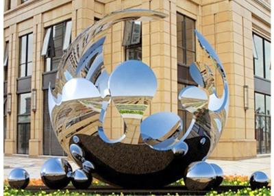 China Unique Design Large Mirror Stainless Steel Sculpture Artists Sphere For Outdoor for sale