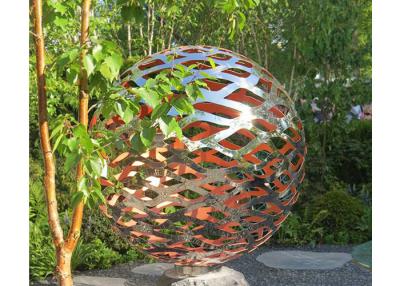 China 150 Diameter Stainless Steel Ball Sculpture Polished Metal Hollow Sphere For Garden for sale