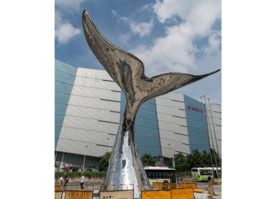 China Large Contemporary Stainless Steel Whale Tail Sculpture for Urban Landscape for sale