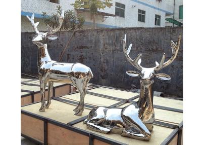 China Life Size Garden Animal Sculpture Polished Stainless Steel Deer Statue for sale