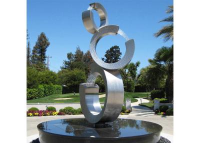 Chine Fontaine d'eau contemporaine d'acier inoxydable de jardin de sculpture en acier inoxydable à vendre