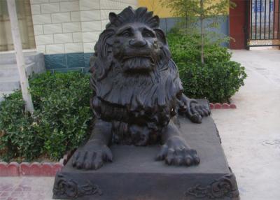 China Custom Cast Metal Antique Bronze Sitting Lion Statue for Outdoor for sale