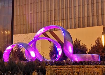 China Large City Landmark Stainless Steel Outdoor Lights Sculpture for sale