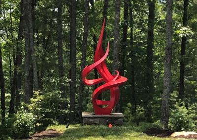 China El rojo pintó la escultura de acero inoxidable de la llama para el paisaje al aire libre en venta