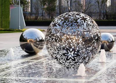 China escultura de aço inoxidável da bola da fonte de água 316 de 100cm à venda