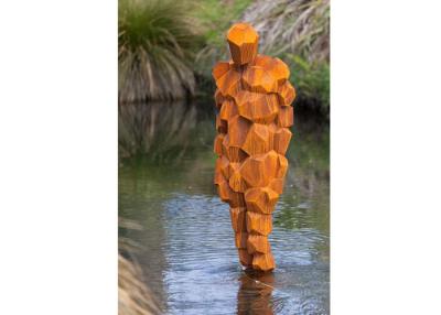 China 200cm Height Life Size Corten Steel Man Sculpture for sale