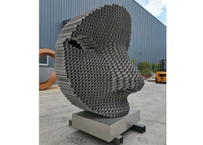 China ODM Matt Finish Stainless Steel Metal Face Sculpture For Garden Decoration for sale