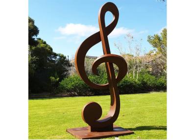 China Custom Size Rusty Corten Steel Music Notes Sculpture For Garden for sale