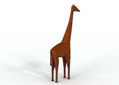 China lebensgroße Giraffen-Stahlskulptur 300cm Höhe Corten für Garten-Dekoration zu verkaufen