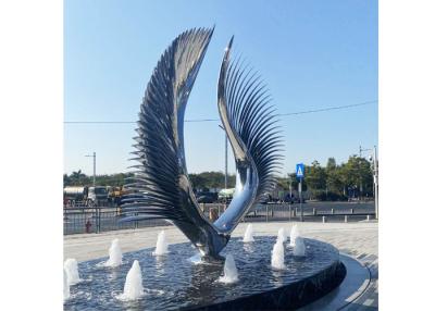 China Modern Outdoor Decoration 316 Stainless Steel Wings Water Fountain zu verkaufen