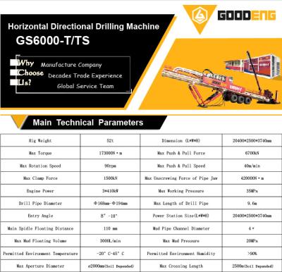 China GS6000-TS HDD machine, underground pipeline, underground pipe laying, trenchless drill machine for sale