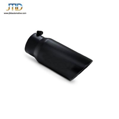 China Black Finish 3.5 Inlet 10 Length 4 Outside Diameter Angled Rolled End Exhaust Tip for sale
