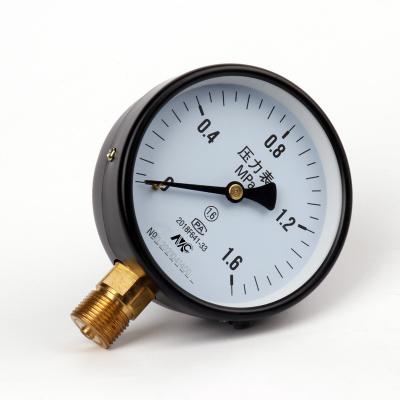 Quality Y100 1/4" NPT Differential Pressure Gauge Overload Protection for sale