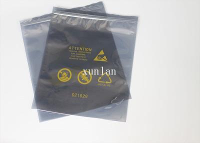 China Zipper ESD Anti Static Bags 0.08mm - 0.2mm Flat Waterproof With Printing Logo for sale