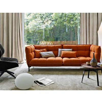 China Large Husk Tufted Fabric Sofa Living Room Furniture With Cushion Armrest for sale
