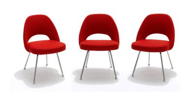 China Saarinen Side Fiberglass Dining Chair Relex Fabric Stainless Steel Legs for sale