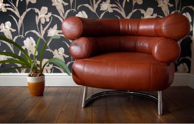 China Retro Leather Eileen Gray Bibendum Chair , Black Mid Century Modern Furniture for sale