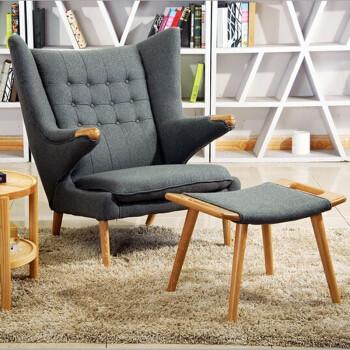 China Hans Wegner Papa Bear Fiberglass Arm Chair Livingroom Use High Density for sale