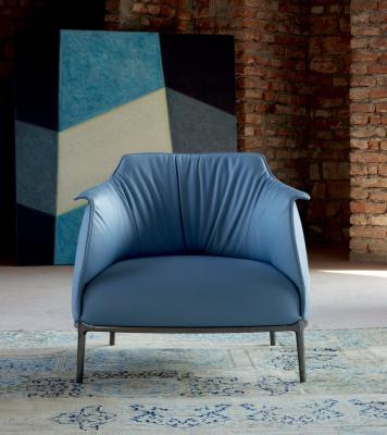 China Silla de cuero de la sala de estar seccional clásica moderna del sofá del diseño del hotel sola en venta