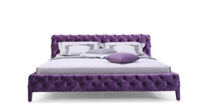 China Crushed Velvet Modern Upholstered Bed King Size Wooden Frame 228 * 200 * 90cm for sale