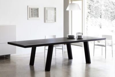 China Solid Wooden Minimo Modern Dining Room Tables Rectangle Black Colors for sale