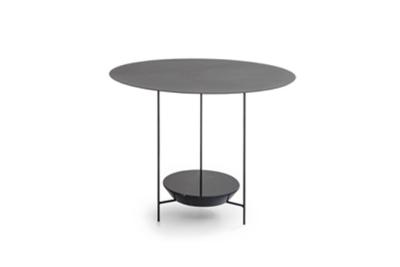 China Simple Style Panna Cotta Table , Bass Design Metal Side Tables Stainless Steel Leg for sale