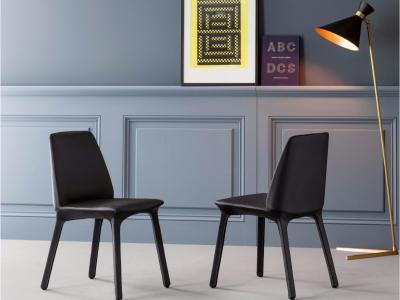 China Bonaldo Flute Leather Fiberglass Dining Chair Designed By Mauro Lipparini for sale