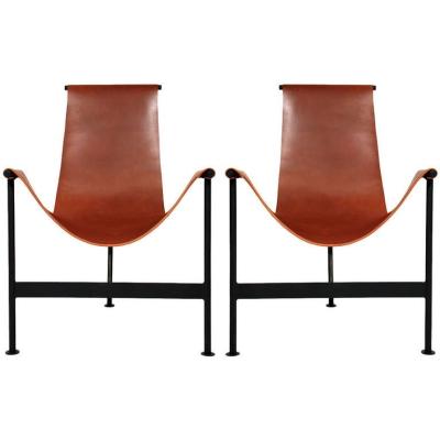 China Mid Century Leather Sling Lounge Chair / Modern Contemporary Lounge Chair for sale