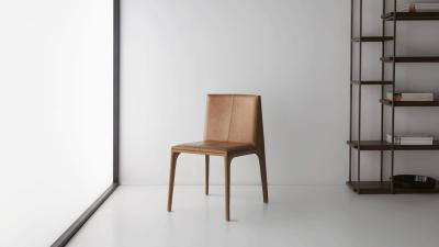 China Fibra de vidrio del Mak del roble de Colombo que cena la imitación de cuero rellenada silla Seat de Brown en venta