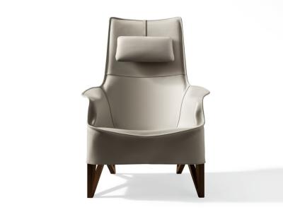 China Removable MOBIUS Tan Leather Armchair , Luxury White Leather Armchair for sale