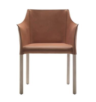 China Office O CAP Fiberglass Arm Chair With Pigmented Leather Body for sale