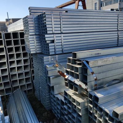 China Cimento revestido Q215B Q235B tubo de aço galvanizado quadrado retângulo 2,5 polegadas 3 polegadas equipamento químico à venda