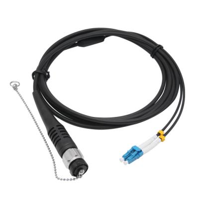 China Outdoor Fiber Optic Armored Cable with ODC Male LC/UPC Waterproof Connector for sale