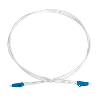 China LC/UPC to LC/UPC  simplex, G652D, D3mm Cable, 0~45°Adjustable Boot Optical Patch Cord white color for sale