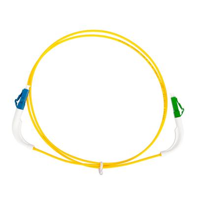 China (Angle Boot 90 Degree ) LC/APC To LC/UPC Fibre Patch Cords OD2.0mm Simplex SM Simplex(LSZH) Yellow Color 3M for sale