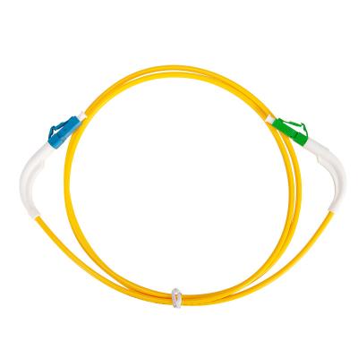 China (Angle Boot 90 Degree ) LC/APC To LC/UPC Fibre Patch Cords OD3.0mm SM Simplex (LSZH) Yellow Color 3M for sale