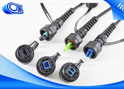 China Black Military Tactical Fiber Optic Cable Part With ODVA LC Waterproof Connector for sale