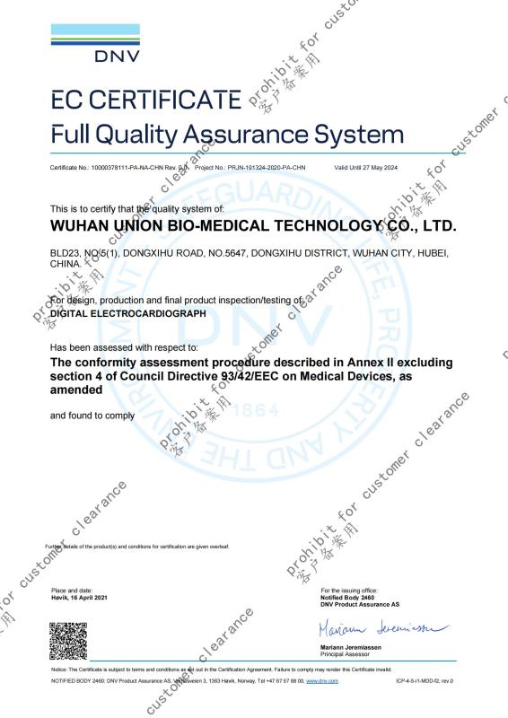 EC Certificate - Wuhan Union Medical Technology Co., Ltd.