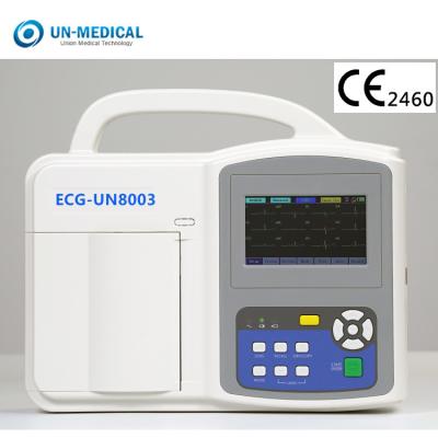 China UN8003 o OEM 100V-240V 3 portáteis canaliza a máquina de ECG com impressora à venda