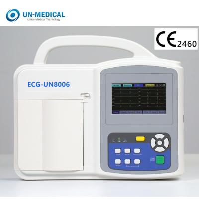China UN8006 Rechargeable Li Battery Portable ECG Device Six Channels ECG Machine for sale