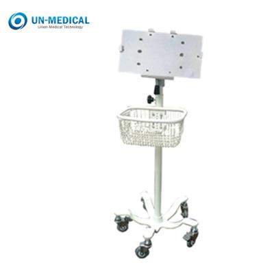 China Emergency 5 Wheels 105cm Height  Medical patient monitor Mobile Cart with basket for sale
