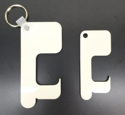 China Anti Epidemic Dye Sublimation Blanks No Touch MDF Wood Key Chain for sale