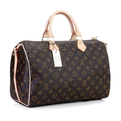 China Oxidizing Leather Canvas LV Monogram Handbags Speedy 35 with Shoulder Strap for sale