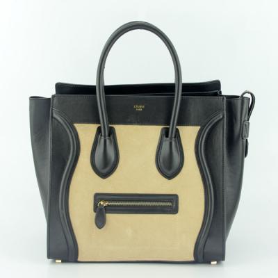 China Senhora couro Tan camurça e preto Calfskin couro Designer imitação bolsas Celine Bag à venda